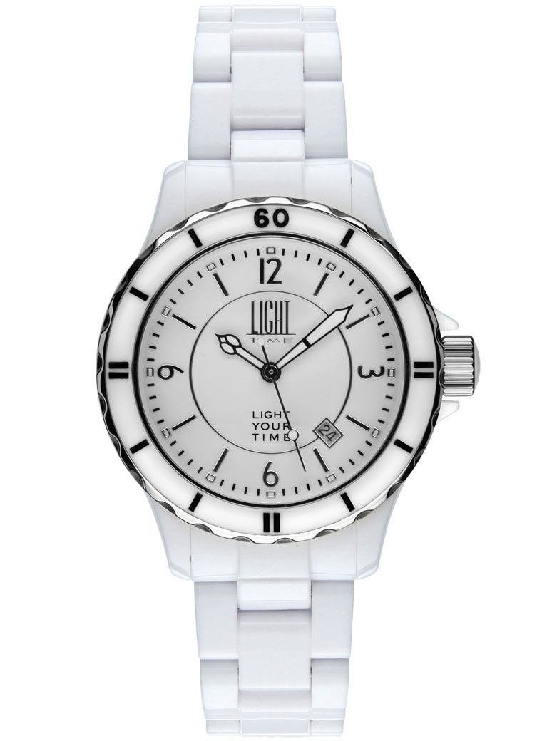 Orologio unisex Light Time Black or White L114A cassa policarbonato 36mm bracciale policarbonato