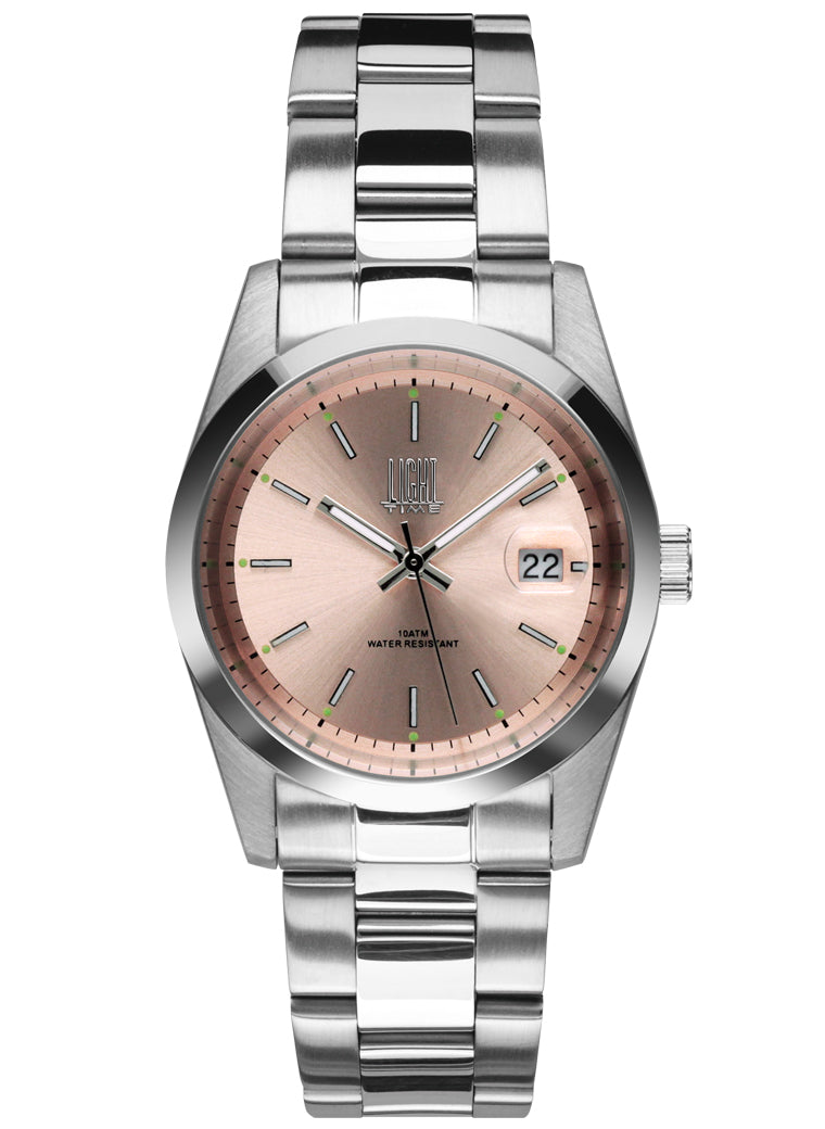 Orologio Light Time Cuba L195H - orologio unisex cassa acciaio, cinturino acciaio, quadrante colorato, diametro 36mm, datario ore 15 - Frontale