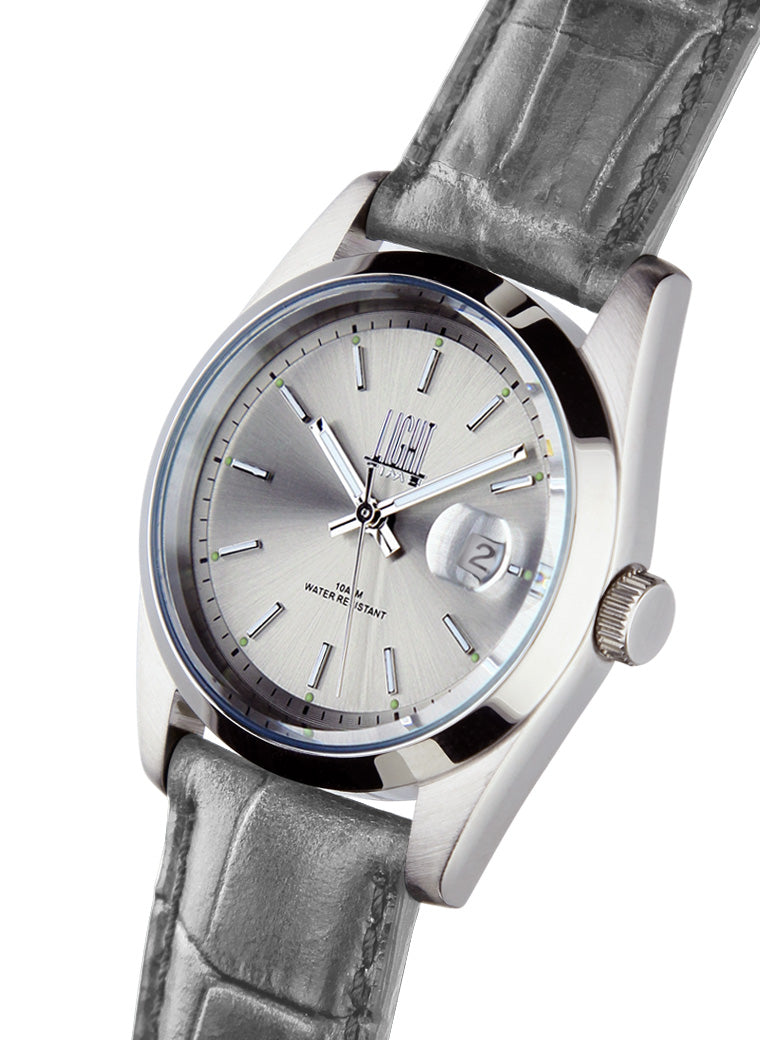 Light Time Cuba L195P-A orologio quadrante silver cinturino pelle grigia