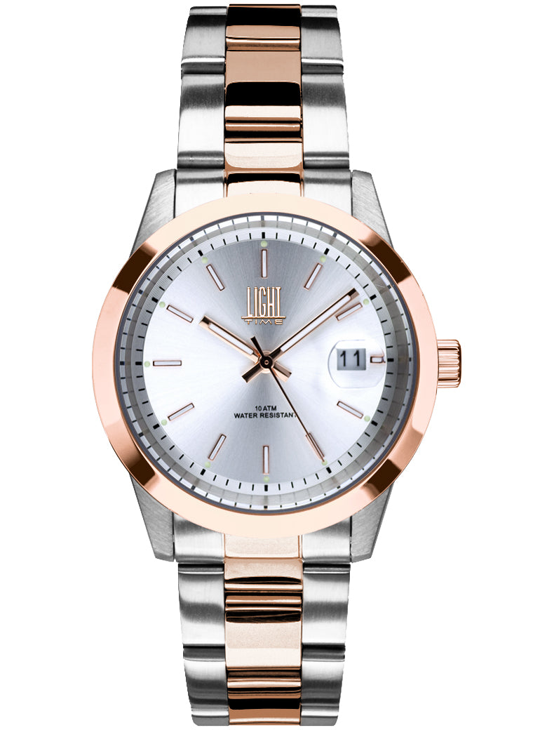 Orologio Light Time Cuba L195R-BIC - orologio uomo cassa acciaio, cinturino acciaio, quadrante colorato, diametro 36mm, datario ore 15 - Frontale