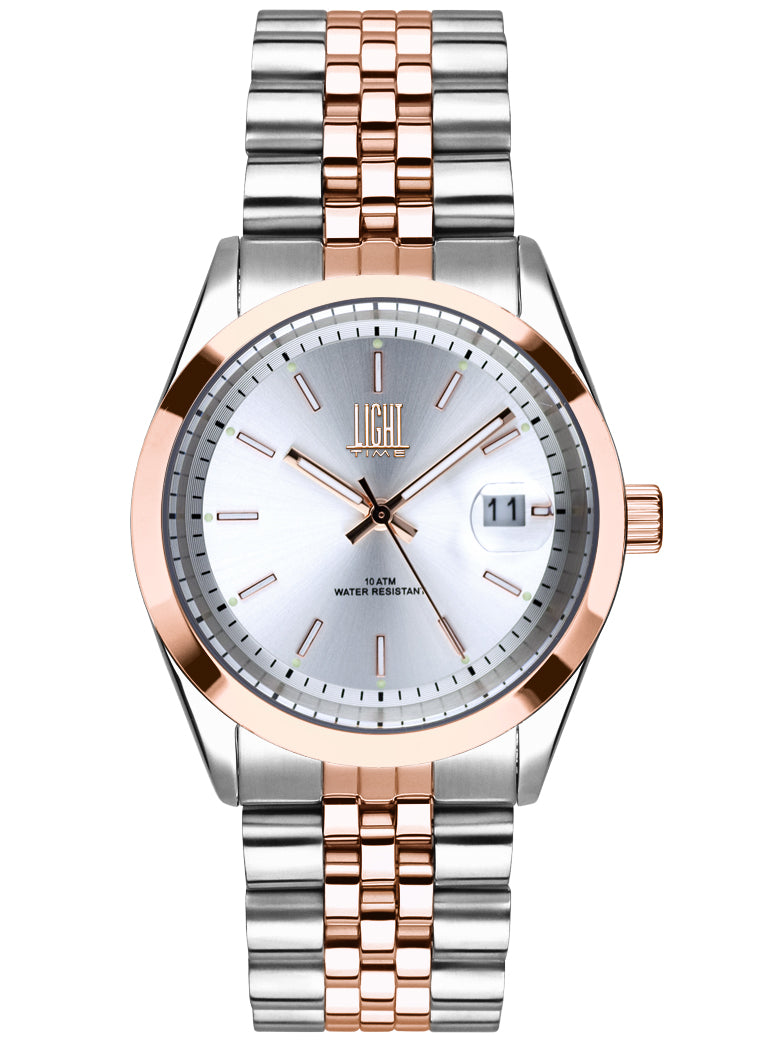 Orologio Light Time Cuba L195R-J-BIC - orologio uomo cassa acciaio, cinturino acciaio, quadrante colorato, diametro 36mm, datario ore 15 - Frontale