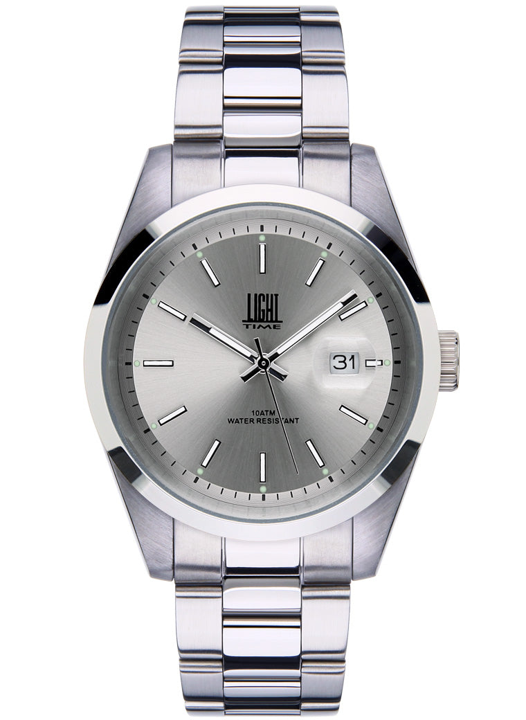 Orologio Light Time Cuba L220A quadrante silver bracciale acciaio uomo