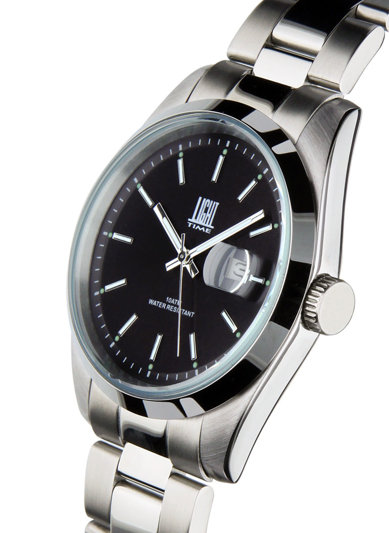 Light Time Cuba L220B orologio acciaio quadrante nero uomo