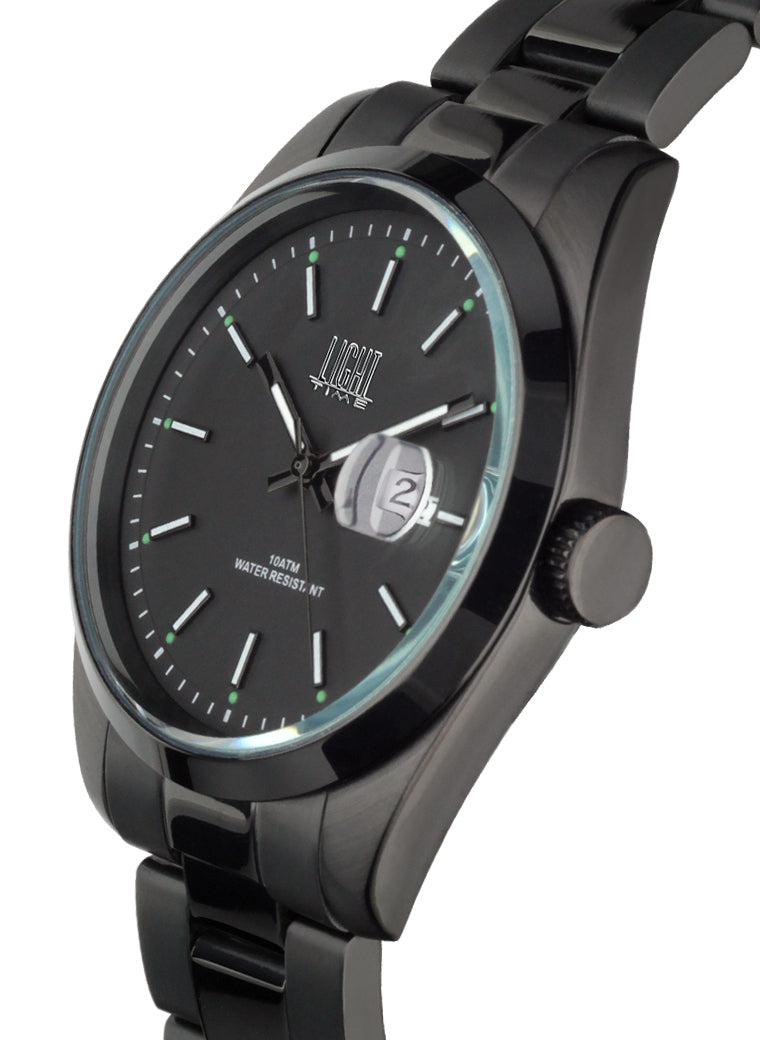 Orologio Light Time Cuba L220N - orologio uomo cassa acciaio, cinturino acciaio, quadrante colorato, diametro 40mm, datario ore 15 - Laterale