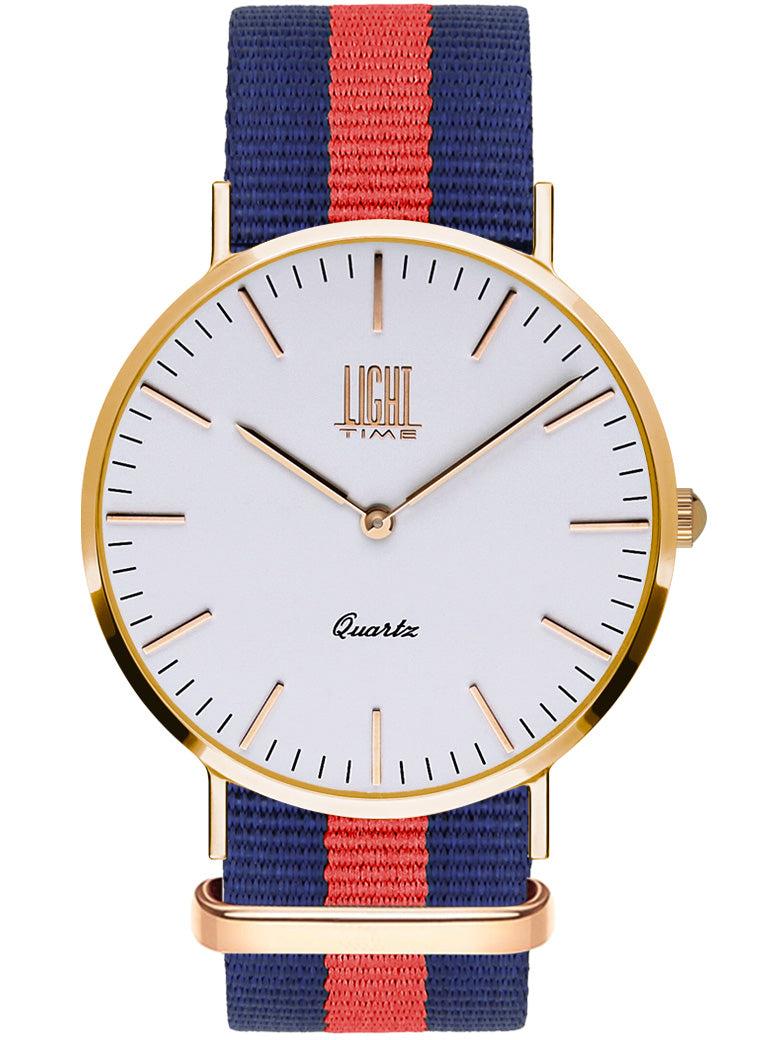 Orologio Light Time Essential L301R-N2 - Quarzo, cassa acciaio IP rosè 40mm, cinturino passante in nylon - Frontale