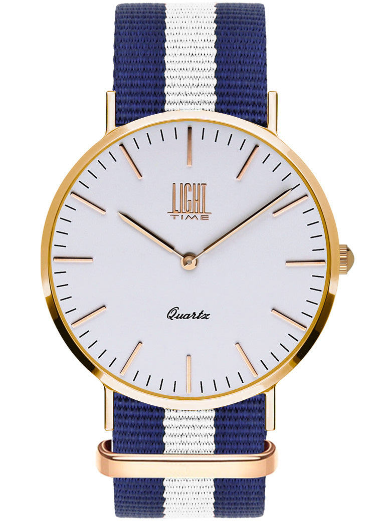 Orologio Light Time Essential L301R-N3 - Quarzo, cassa acciaio IP rosè 40mm, cinturino passante in nylon - Frontale