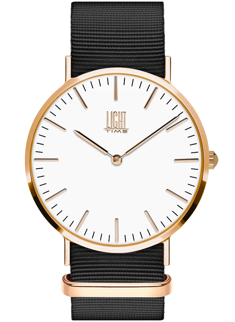 Orologio Light Time Essential L301R-N7 - quarzo cassa acciaio rosè 40mm cinturino nylon - Frontale