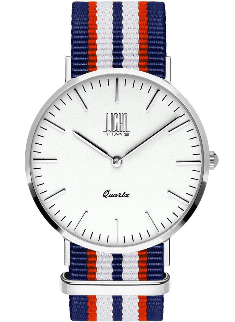 Orologio Light Time Essential L301S-N5 - Quarzo, cassa acciaio 40mm, cinturino passante in nylon - Frontale