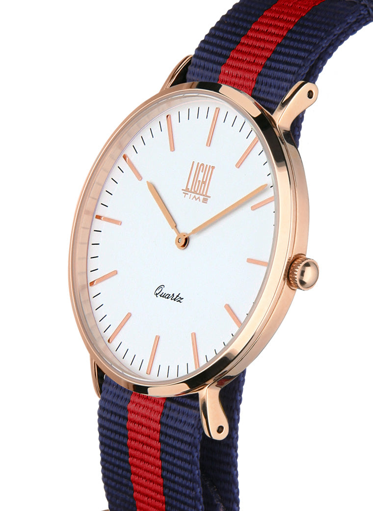 Orologio Light Time Essential L304R-N2 - quarzo cassa acciaio rosè 36mm cinturino nylon - Laterale