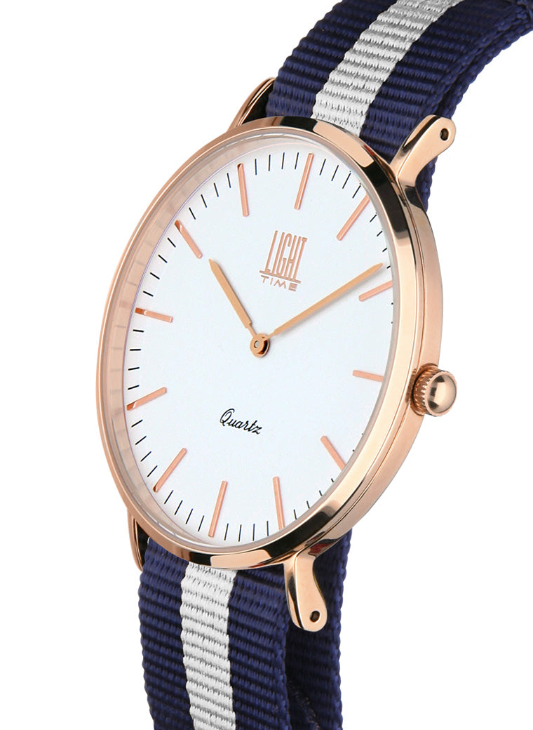 Orologio Light Time Essential L304R-N3 - quarzo cassa acciaio rosè 36mm cinturino nylon - Laterale