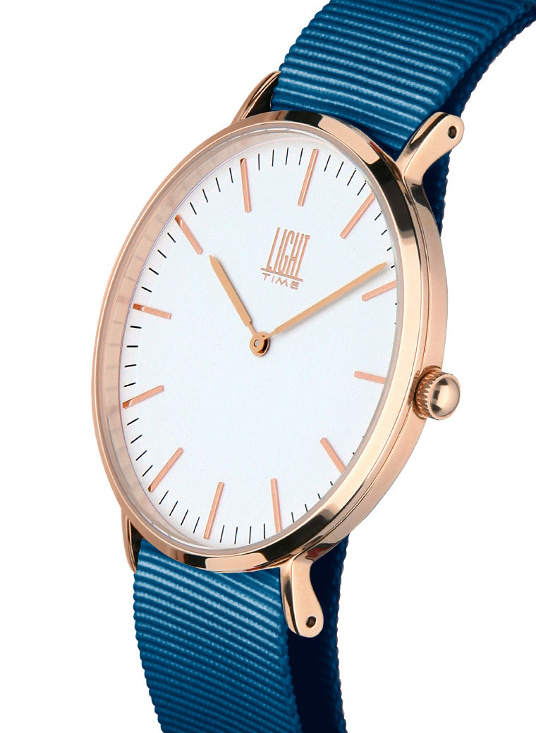 Orologio Light Time Essential L304R-N8 - quarzo cassa acciaio rosè 36mm cinturino nylon - Laterale
