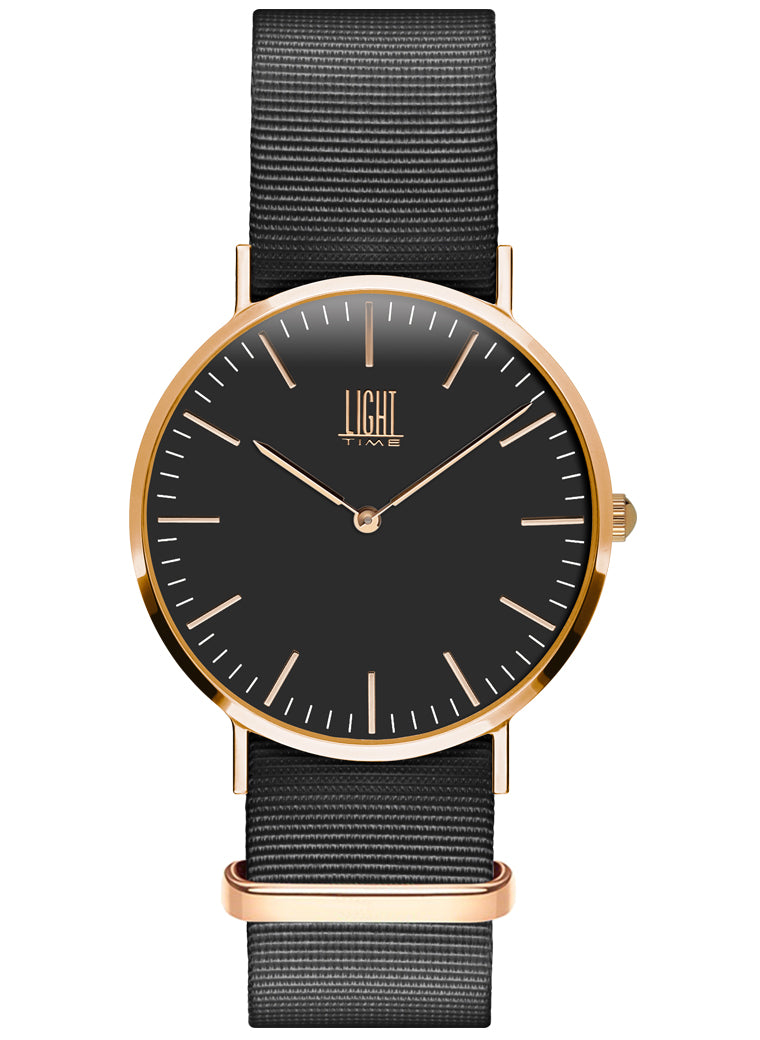 Orologio Light Time Essential L304R-NNE - quarzo cassa acciaio rosè 36mm cinturino nylon nero - Frontale
