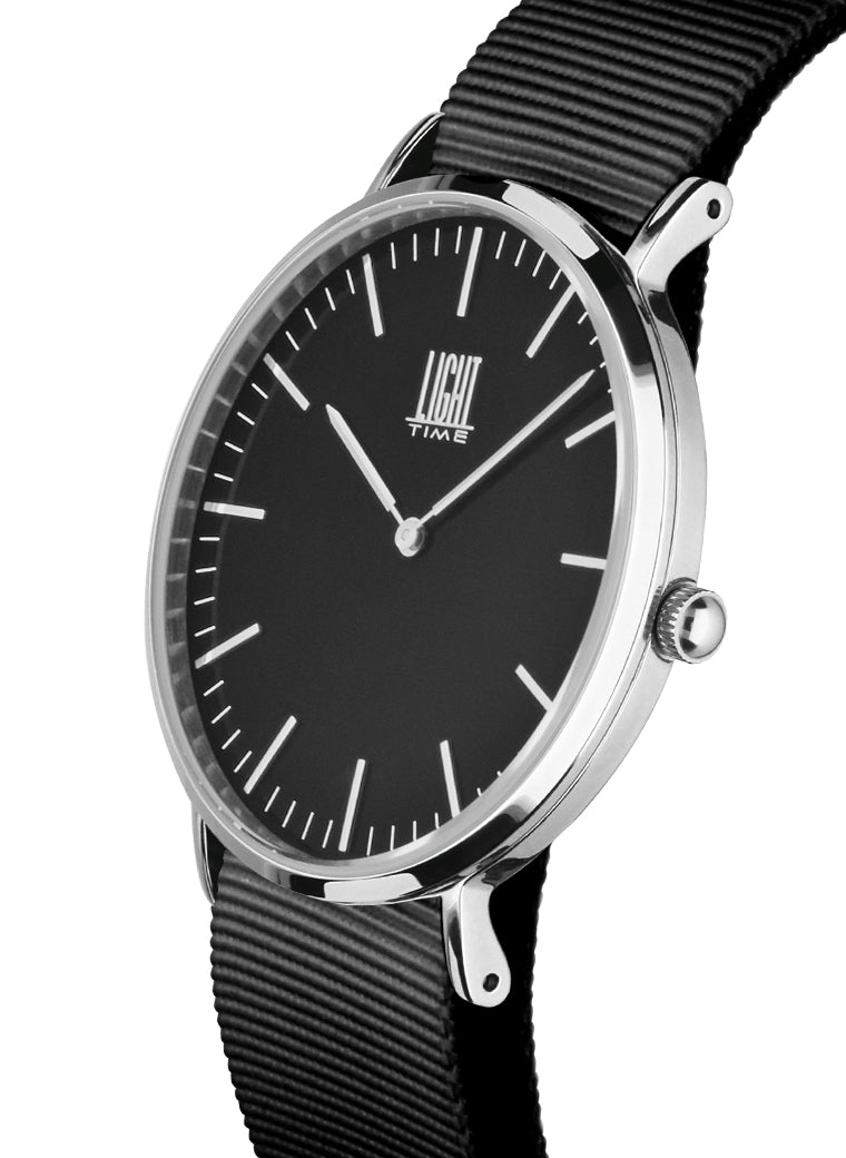 Orologio Light Time Essential L304S-NNE - quarzo cassa acciaio 36mm cinturino nylon nero - Laterale