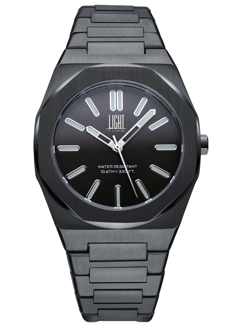 Orologio Light Time Iron L243-NA - Uomo, quarzo Miyota, cassa e bracciale acciaio solido 40mm, water resistant 10 ATM - Frontale