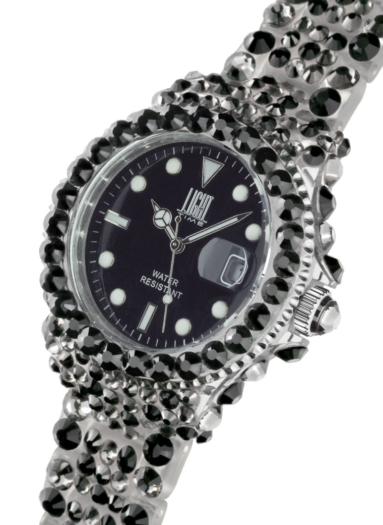 Orologio Light Time Mediterraneo L602C - orologio donna diametro 39mm, 380 cristalli Preciosa, cassa e bracciale in policarbonato - Laterale