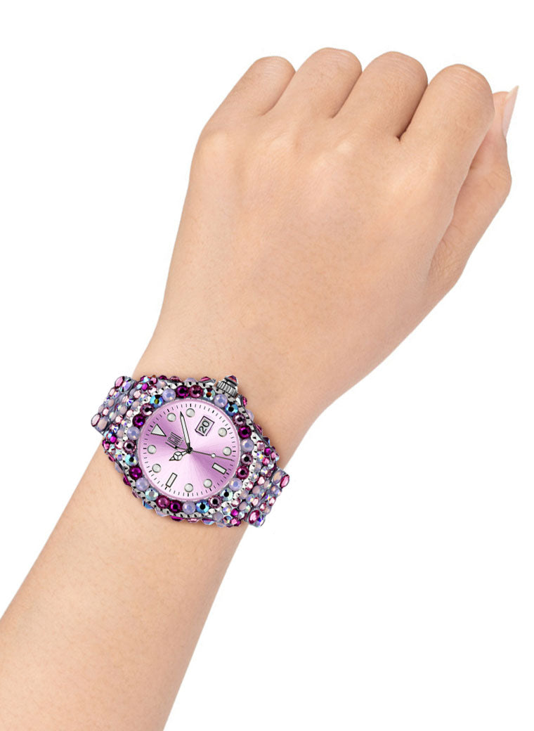 Orologio Light Time Mediterraneo L602F - orologio donna diametro 39mm, 380 cristalli Preciosa, cassa e bracciale in policarbonato - Dettaglio