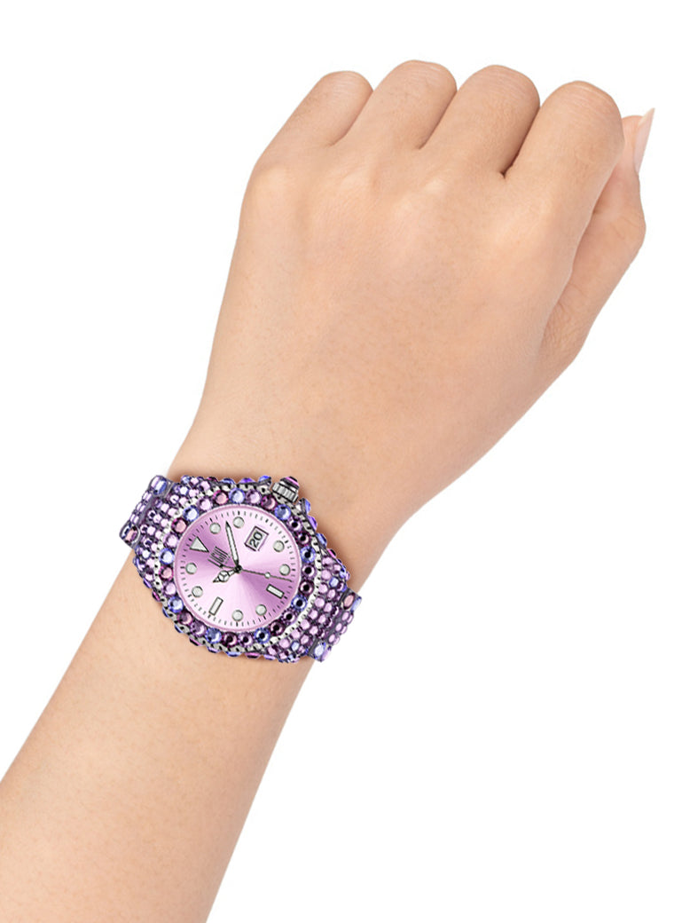 Orologio Light Time Mediterraneo L602G - orologio donna diametro 39mm, 380 cristalli Preciosa, cassa e bracciale in policarbonato - Dettaglio