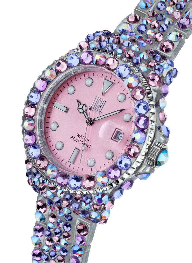 Orologio Light Time Mediterraneo L602G - orologio donna diametro 39mm, 380 cristalli Preciosa, cassa e bracciale in policarbonato - Laterale