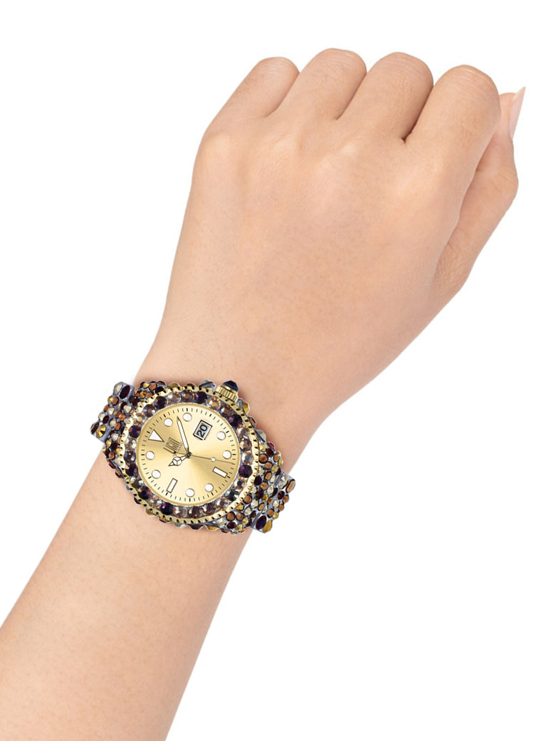 Orologio Light Time Mediterraneo L602K - orologio donna diametro 39mm, 380 cristalli Preciosa, cassa e bracciale in policarbonato - Dettaglio