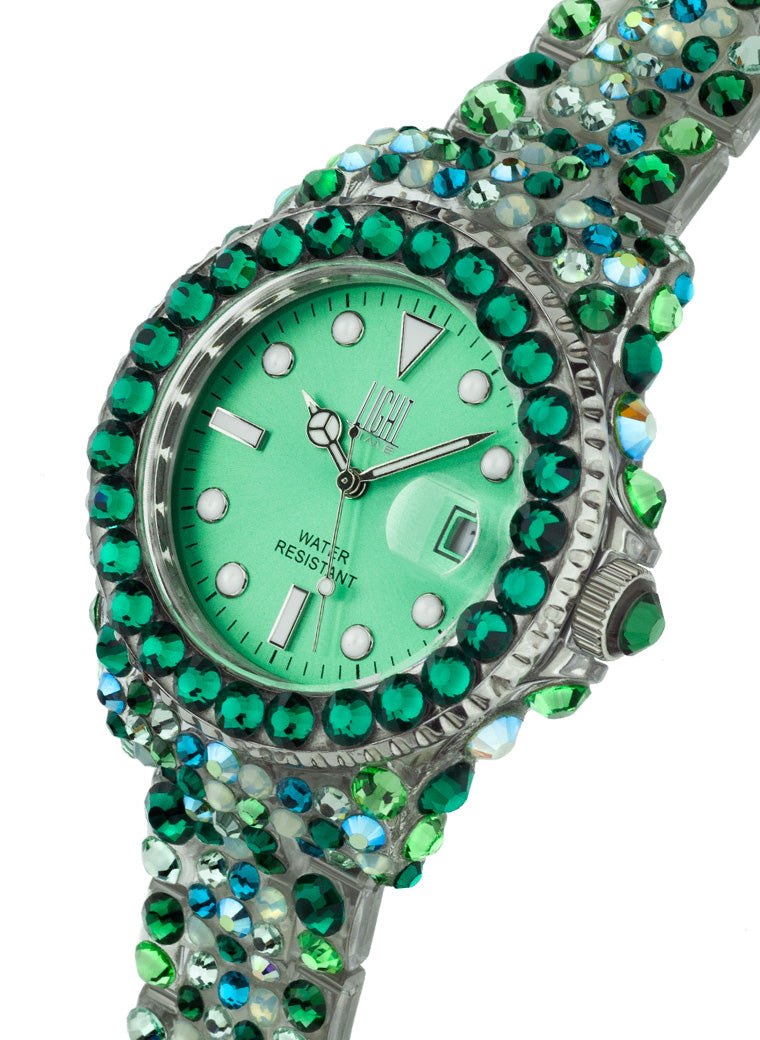 Orologio Light Time Mediterraneo L602M - orologio donna diametro 39mm, 380 cristalli Preciosa, cassa e bracciale in policarbonato - Laterale