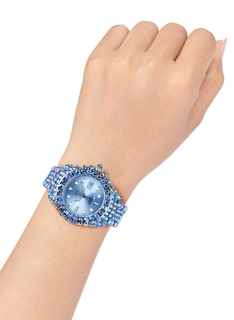 Orologio Light Time Mediterraneo L602Y - orologio donna diametro 39mm, 380 cristalli Preciosa, cassa e bracciale in policarbonato - Dettaglio