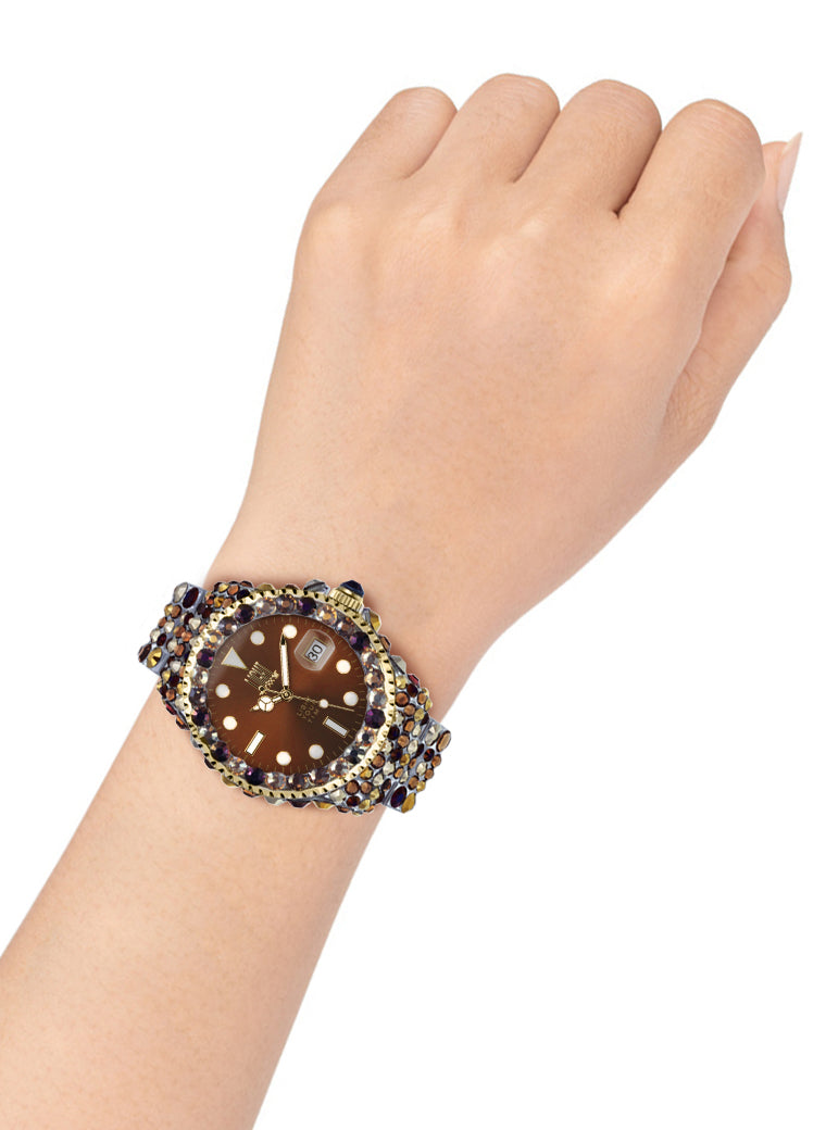 Orologio Light Time Mediterraneo L602Z - orologio donna diametro 39mm, 380 cristalli Preciosa, cassa e bracciale in policarbonato - Dettaglio