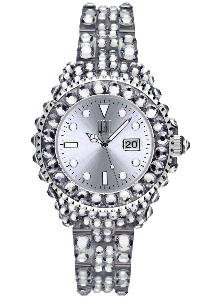 Orologio Light Time Mediterraneo L603A - orologio donna diametro 35mm, 300 cristalli Preciosa, cassa e bracciale in policarbonato - Frontale