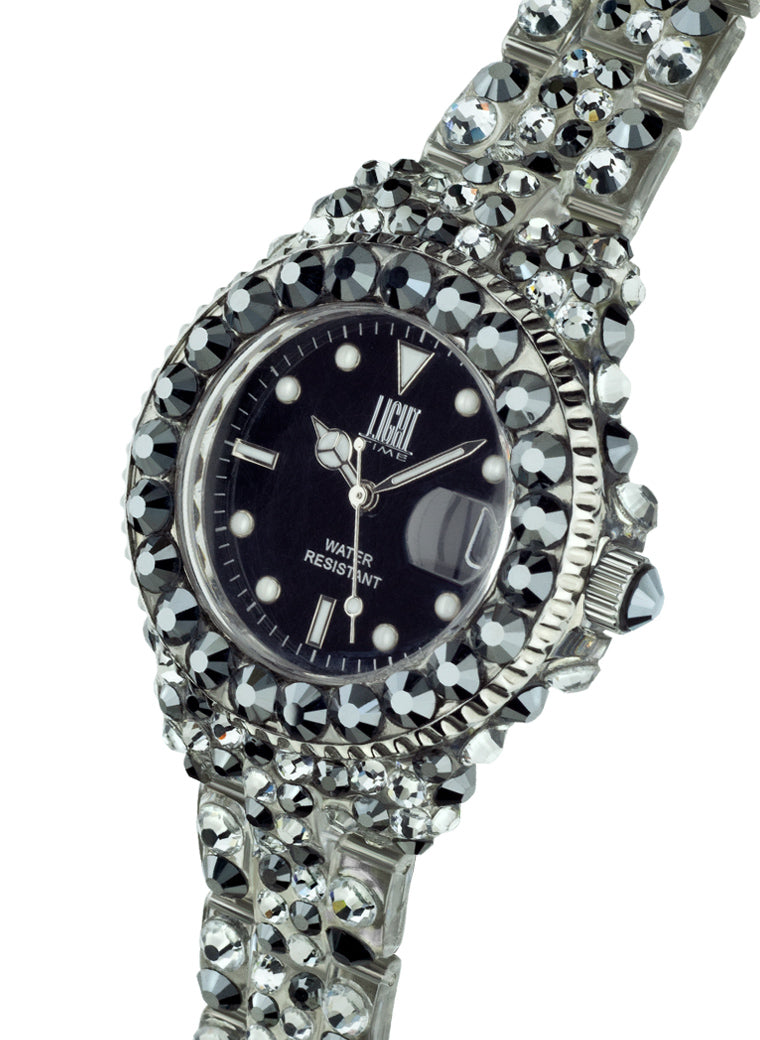Orologio Light Time Mediterraneo L603C - orologio donna diametro 35mm, 300 cristalli Preciosa, cassa e bracciale in policarbonato - Laterale