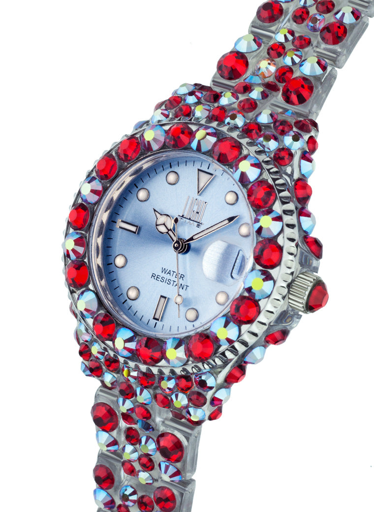 Orologio Light Time Mediterraneo L603E - orologio donna diametro 35mm, 300 cristalli Preciosa, cassa e bracciale in policarbonato - Laterale