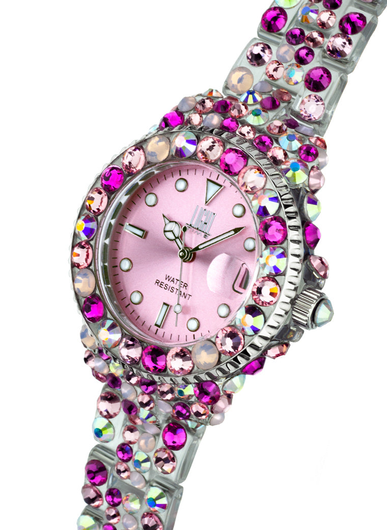 Orologio Light Time Mediterraneo L603F - orologio donna diametro 35mm, 300 cristalli Preciosa, cassa e bracciale in policarbonato - Laterale