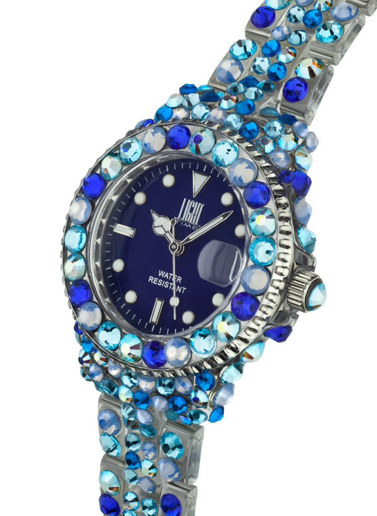 Orologio Light Time Mediterraneo L603I - orologio donna diametro 35mm, 300 cristalli Preciosa, cassa e bracciale in policarbonato - Laterale