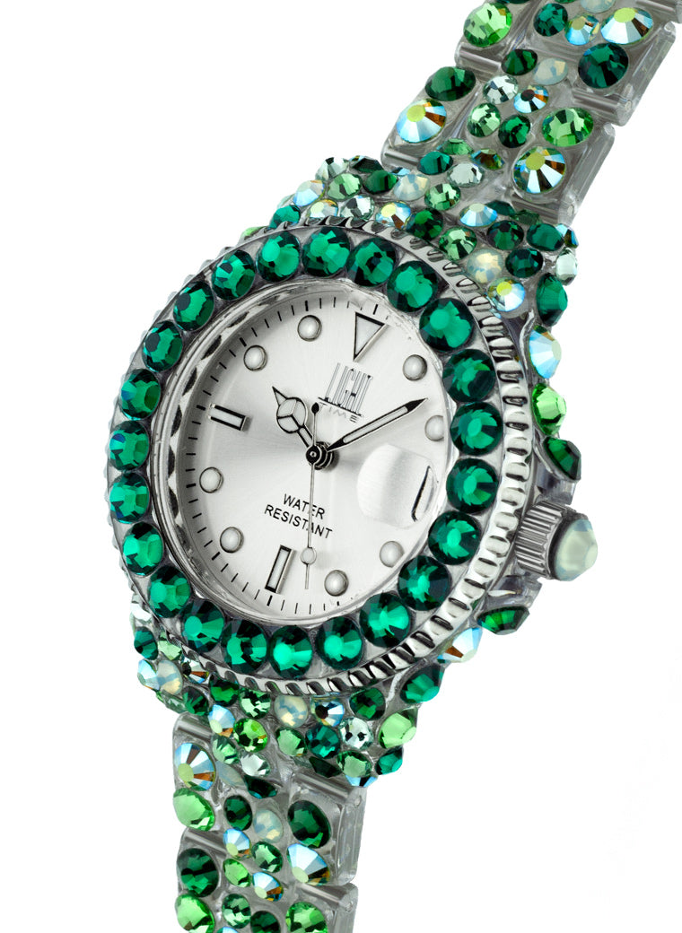 Orologio Light Time Mediterraneo L603M - orologio donna diametro 35mm, 300 cristalli Preciosa, cassa e bracciale in policarbonato - Laterale