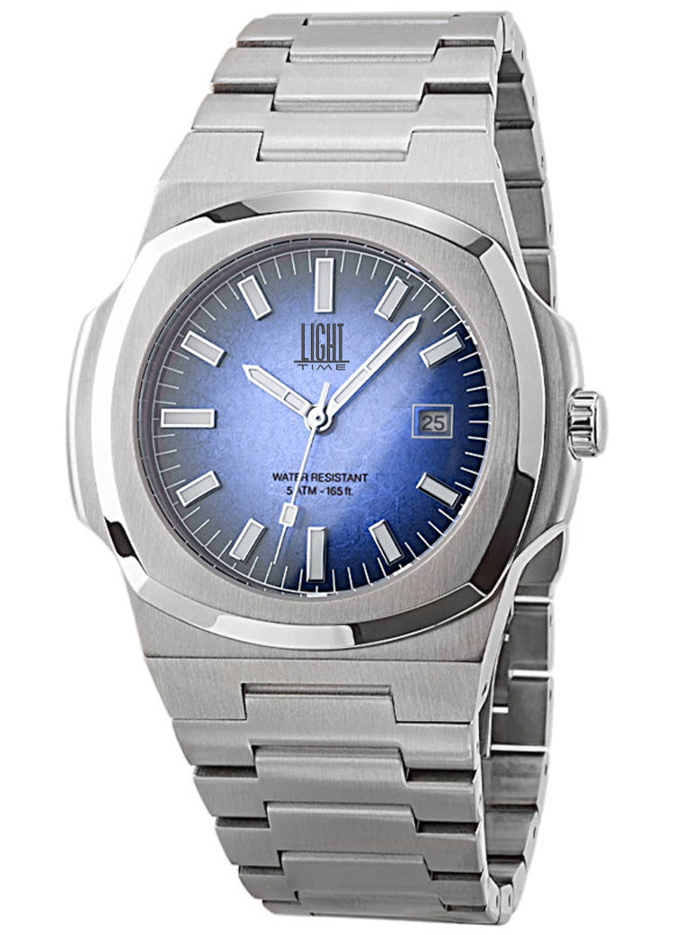 Orologio Light Time Prince L530S-BL - Quarzo Miyota, cassa acciaio, quadrante blu fumé, 49x43mm - Frontale