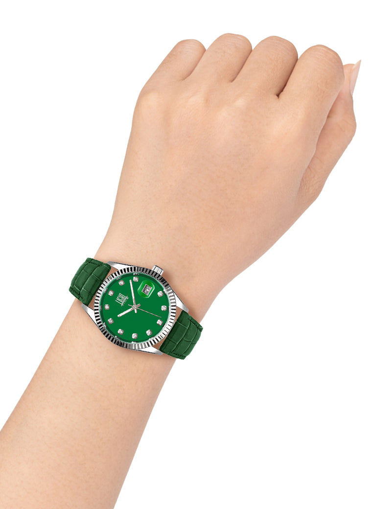 Orologio Light Time Timeless Colors L225SP-VE - donna quarzo cassa acciaio cinturino pelle quadrante verde datario 36mm 5ATM - Dettaglio