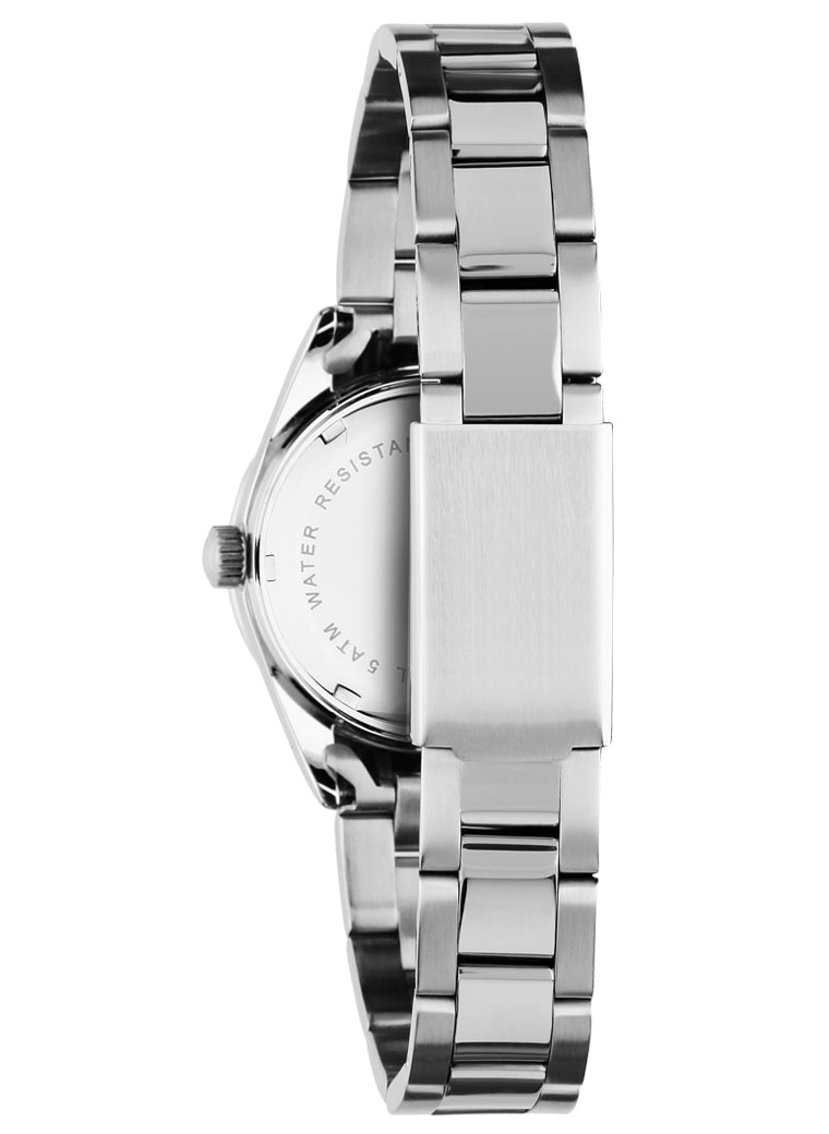 Orologio Light Time Timeless Lady L190S-BI - Quarzo Miyota, cassa e bracciale acciaio, con strass, datario, 31mm, 5ATM, quadrante bianco - Dettaglio