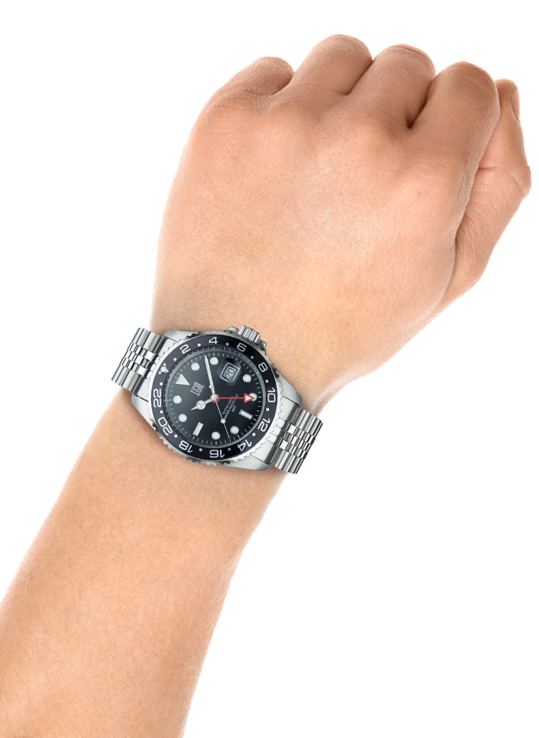 Orologio Light Time Timeless Sport GMT L247A - Quarzo Ronda GMT, cassa e bracciale acciaio, 40mm, 10ATM - Dettaglio