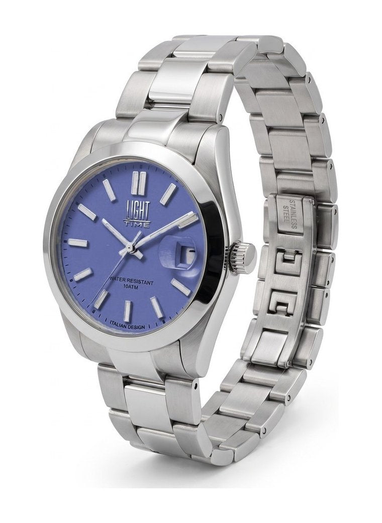 Orologio Light Time Aurora L802S-C-LI Lilla 35 mm - unisex quarzo lunetta liscia bracciale acciaio quadrante lilla datario 10ATM - Lato