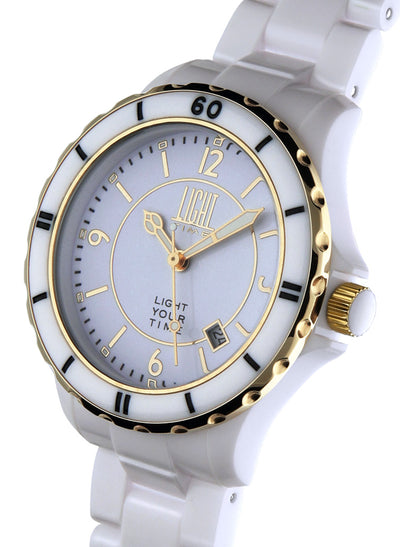 Light Time Black or White L112B orologio unisex bracciale policarbonato 41mm