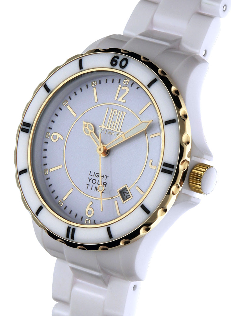 Light Time Black or White L112B orologio unisex bracciale policarbonato 41mm