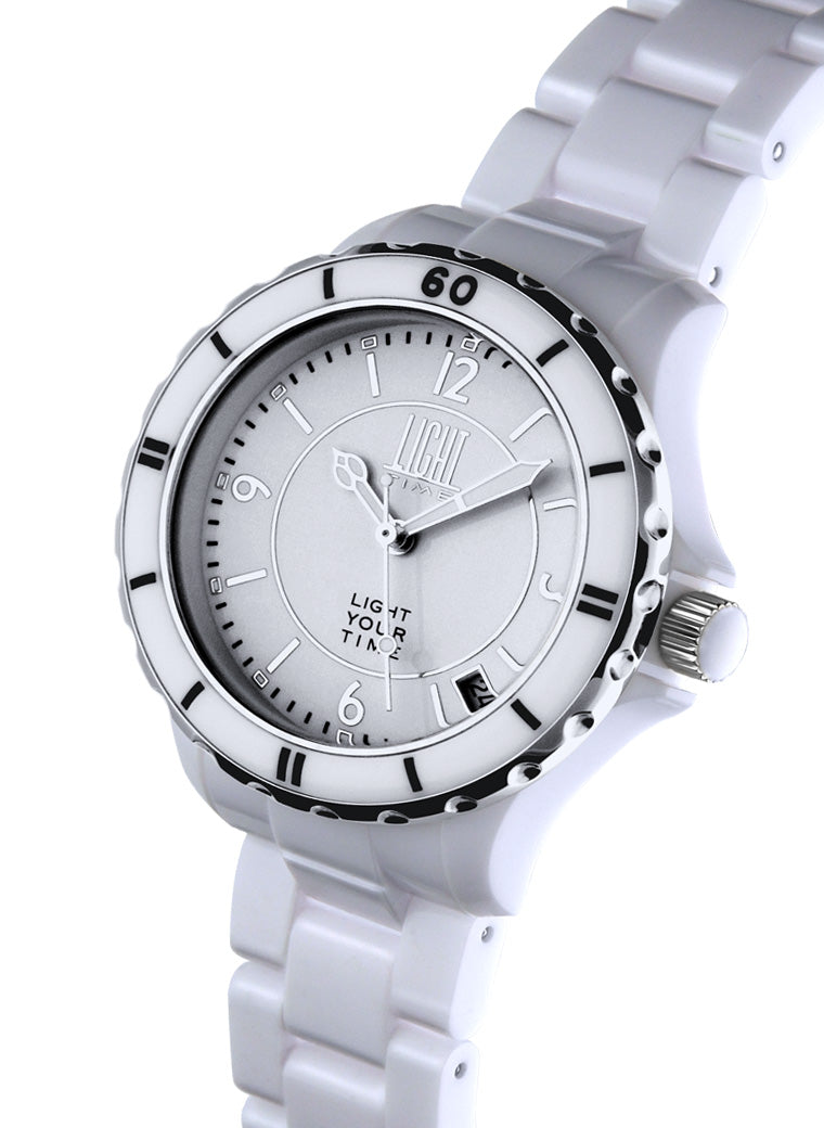 Light Time Black or White L114A orologio unisex bracciale policarbonato 36mm