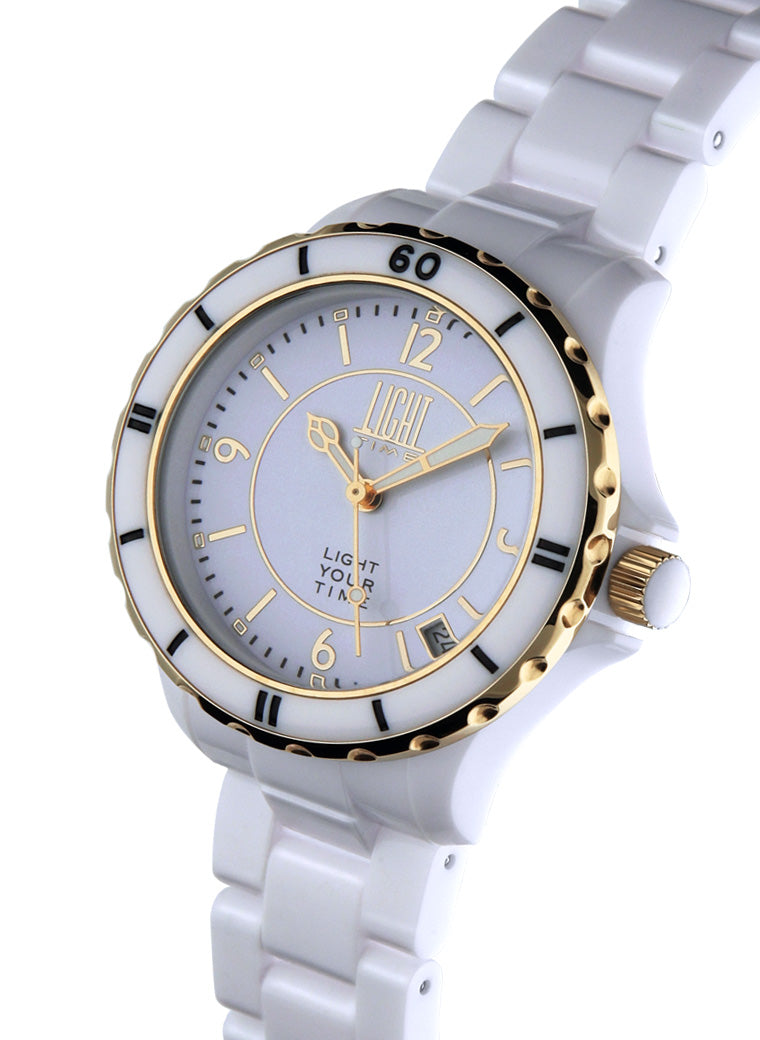 Light Time Black or White L114B orologio unisex bracciale policarbonato 36mm