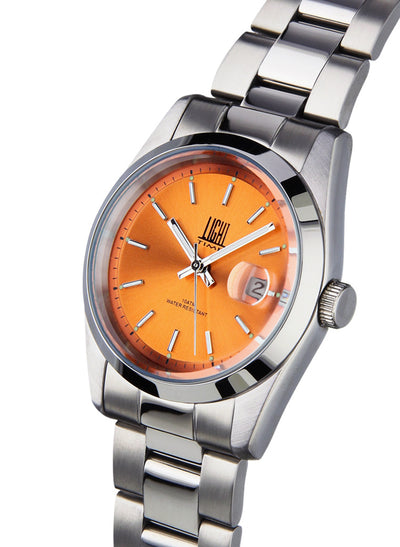 Light Time Cuba L195D orologio acciaio quadrante arancione