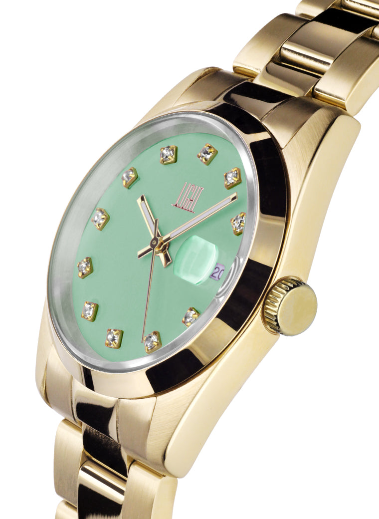 Orologio Light Time Cuba L195GS-C-TIF - orologio donna cassa acciaio, cinturino acciaio, quadrante con strass, diametro 36mm, datario ore 15 - Laterale