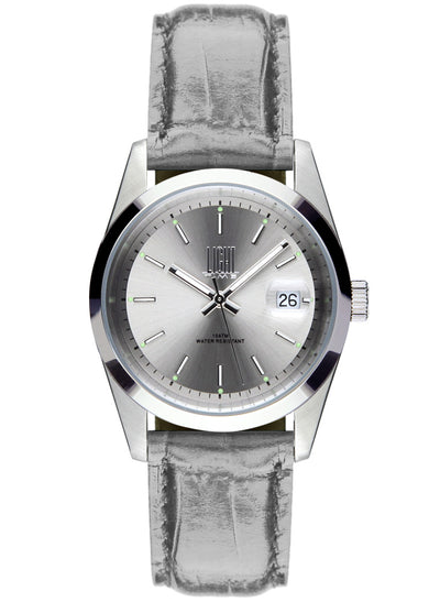Orologio Light Time Cuba L195P-A quadrante silver cinturino pelle grigia unisex