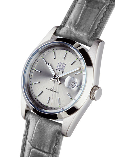 Light Time Cuba L195P-A orologio quadrante silver cinturino pelle grigia