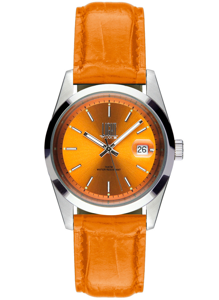 Orologio Light Time Cuba L195P-D quadrante arancione cinturino pelle arancione unisex