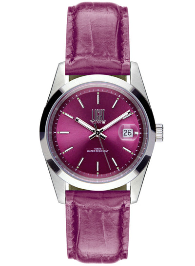 Orologio Light Time Cuba L195P-E quadrante viola cinturino pelle viola unisex