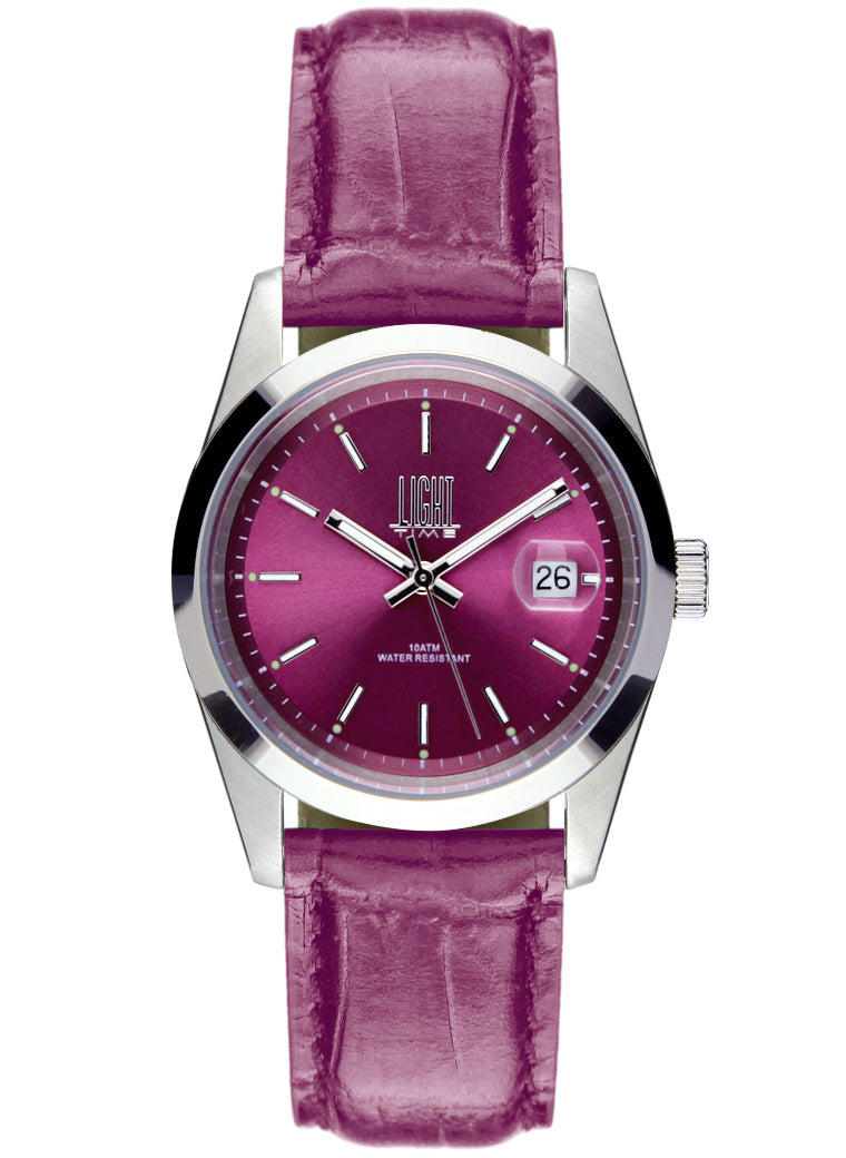 Orologio Light Time Cuba L195P-E quadrante viola cinturino pelle viola unisex