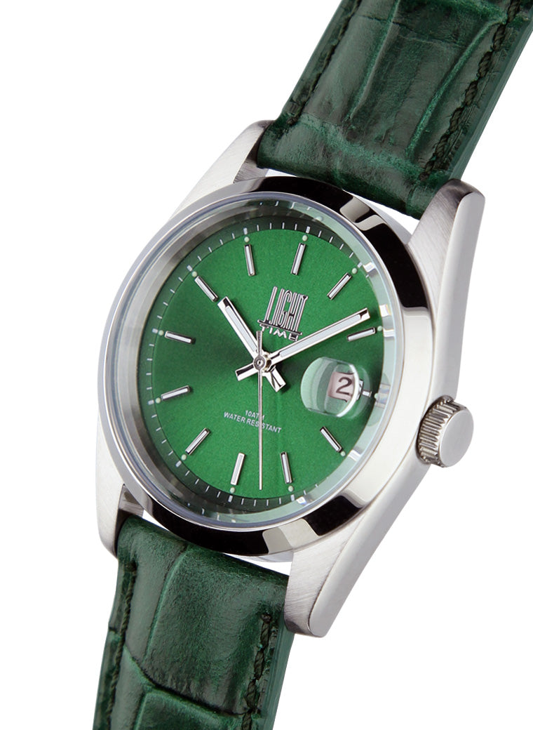 Light Time Cuba L195P-F orologio quadrante verde cinturino pelle verde