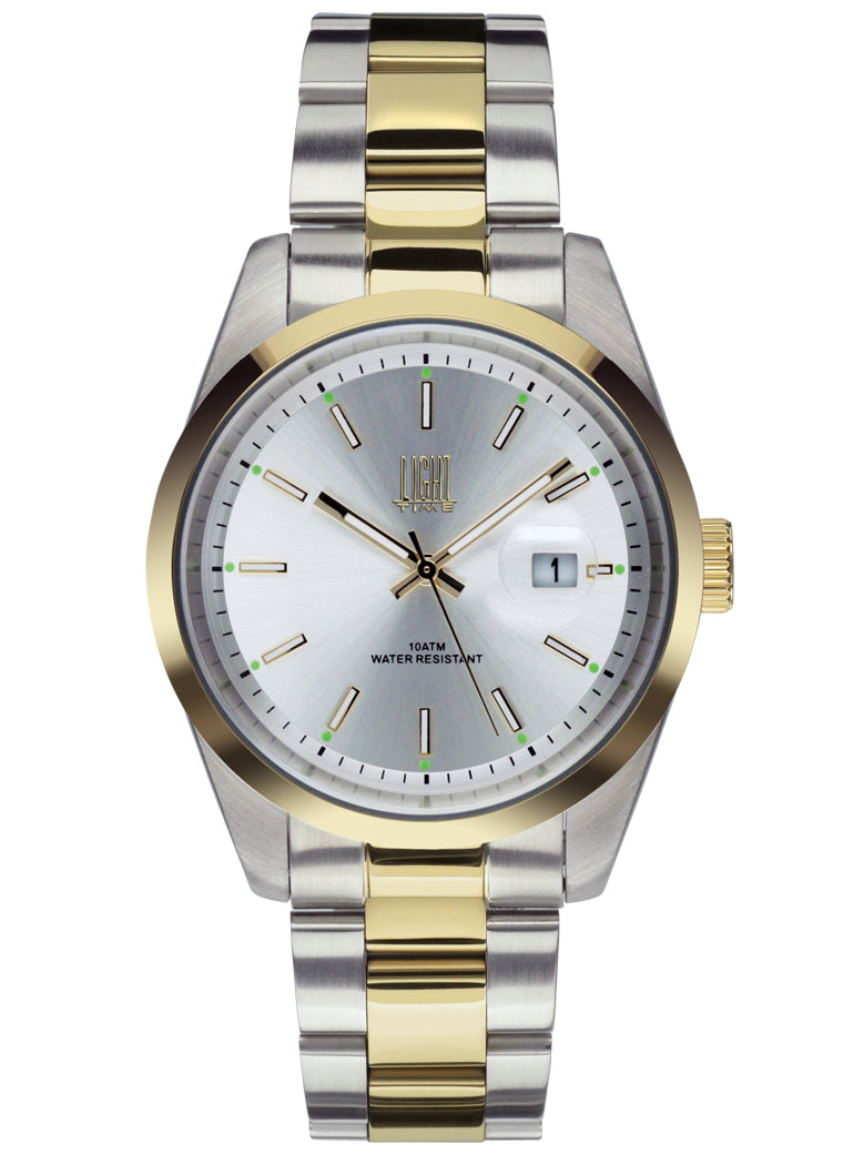 Orologio Light Time Cuba L220BIC - orologio uomo cassa acciaio, cinturino acciaio, quadrante colorato, diametro 40mm, datario ore 15 - Frontale